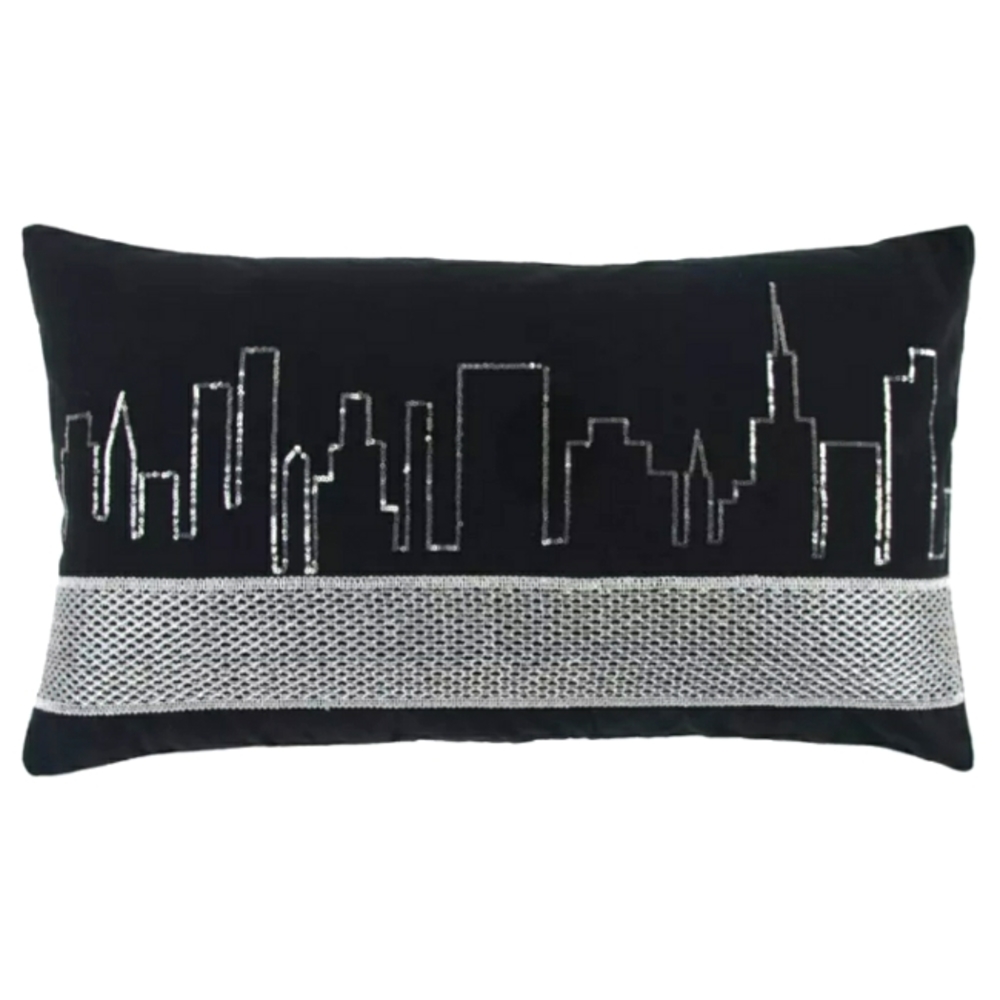 RIZZY HOME DECORATIVE CITY SYLINE PILLOW